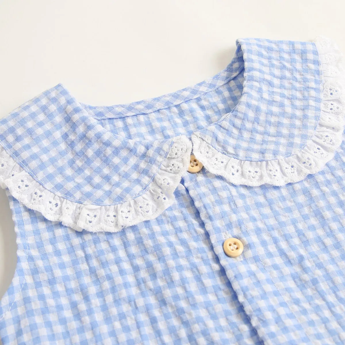 Sanlutoz Summer Cotton Baby Bodysuit Newborn Cute Plaid Clothing for Baby Girls Sleeveless Princess Toddler Infant Bodysuits