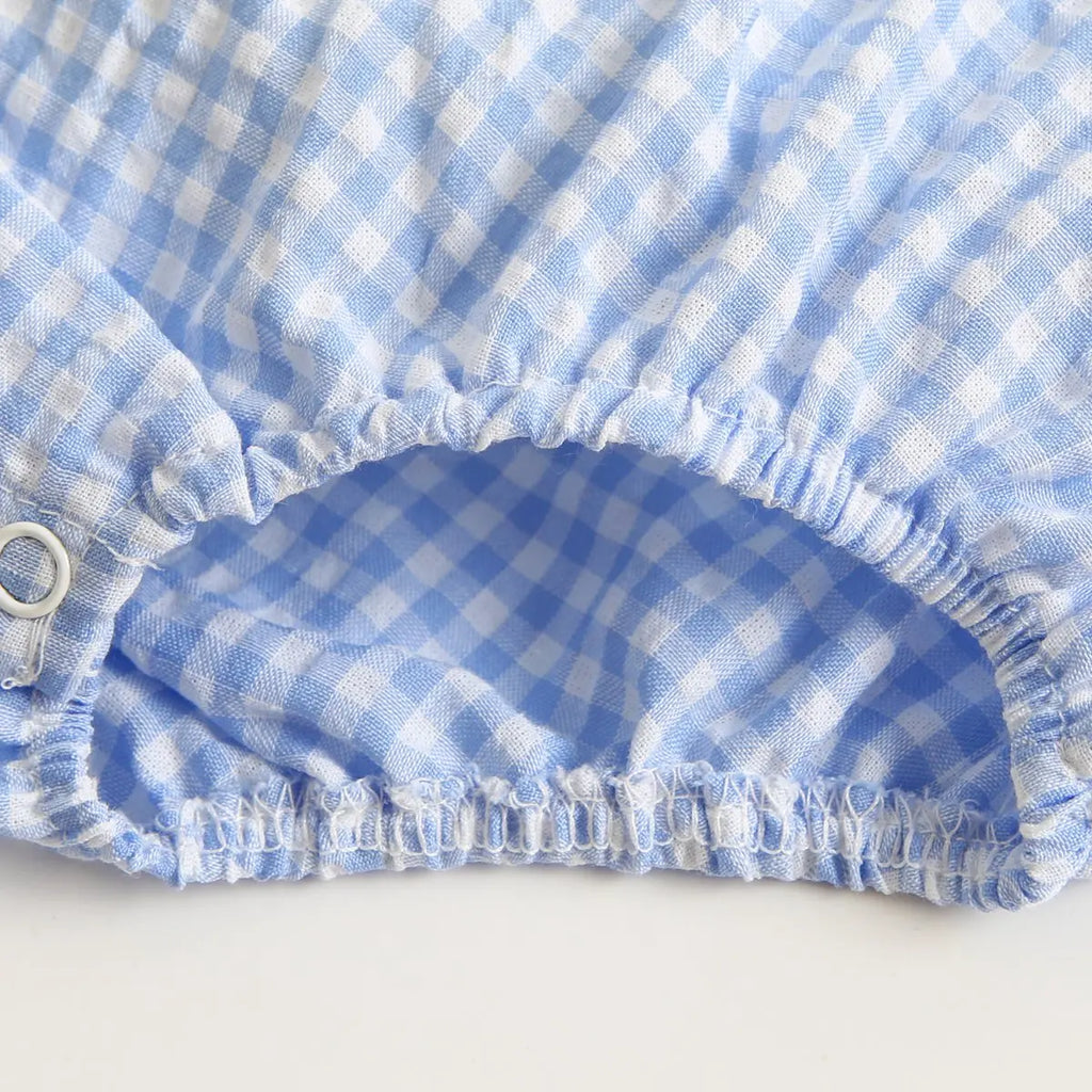 Sanlutoz Summer Cotton Baby Bodysuit Newborn Cute Plaid Clothing for Baby Girls Sleeveless Princess Toddler Infant Bodysuits