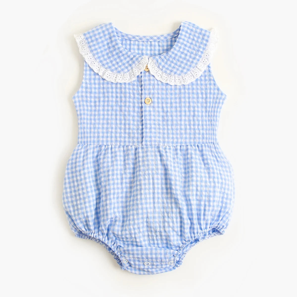 Sanlutoz Summer Cotton Baby Bodysuit Newborn Cute Plaid Clothing for Baby Girls Sleeveless Princess Toddler Infant Bodysuits