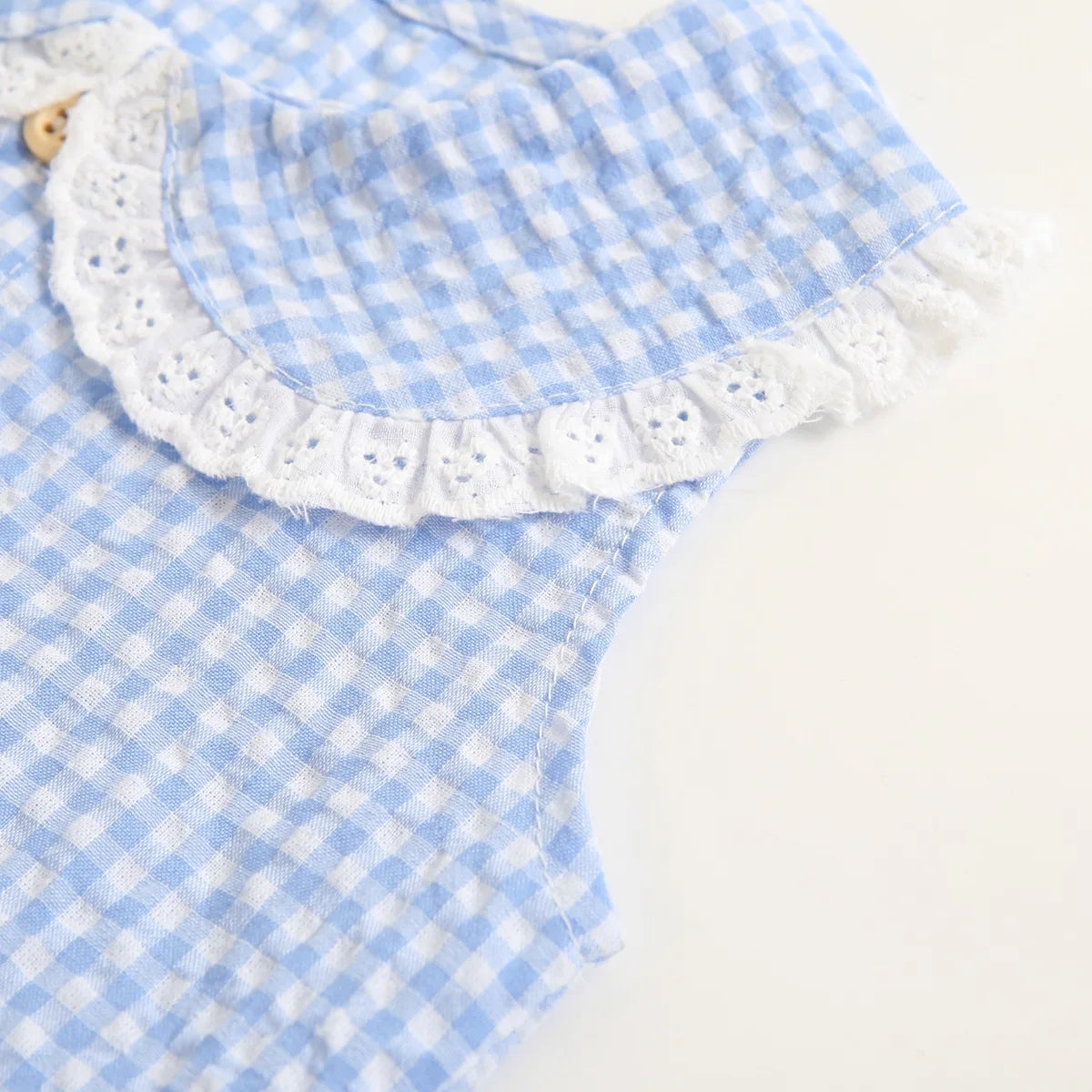 Sanlutoz Summer Cotton Baby Bodysuit Newborn Cute Plaid Clothing for Baby Girls Sleeveless Princess Toddler Infant Bodysuits