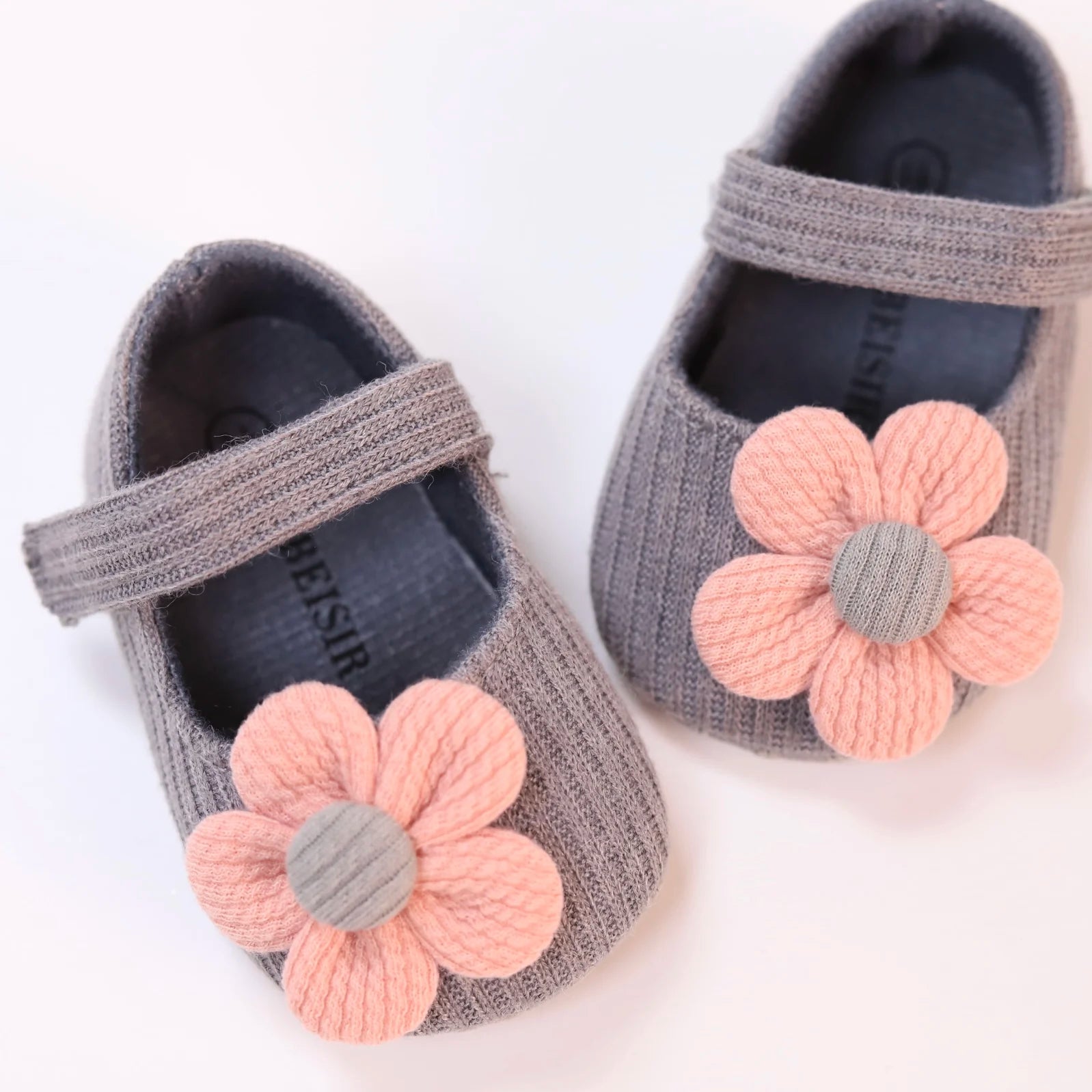 Cute Flower Mary Jane Flat Shoes For Baby Girls, Trendy Lightweight Soft Shoes For Indoor Outdoor Party Performance, Spring