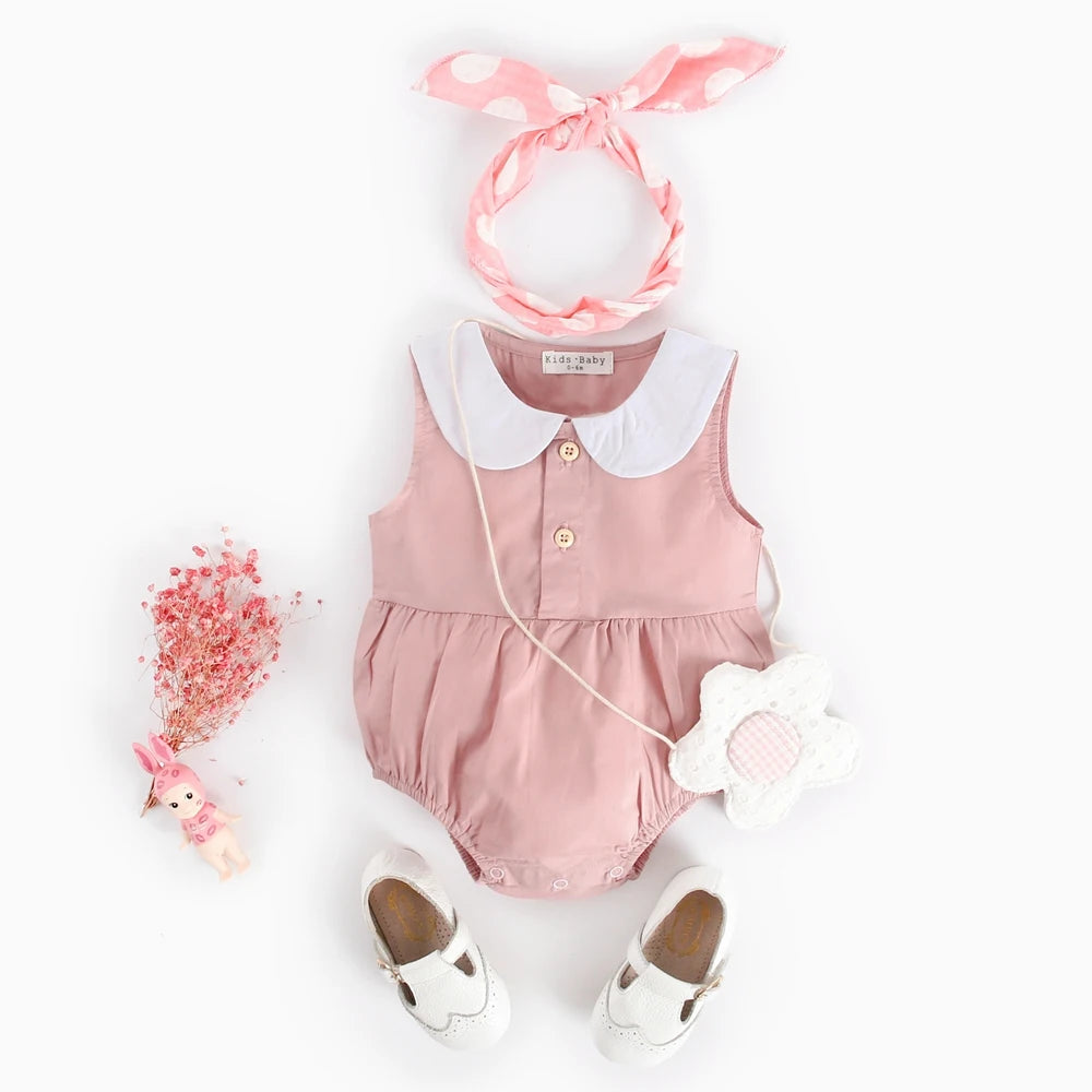 Sanlutoz Summer Cotton Baby Bodysuit Newborn Cute Plaid Clothing for Baby Girls Sleeveless Princess Toddler Infant Bodysuits