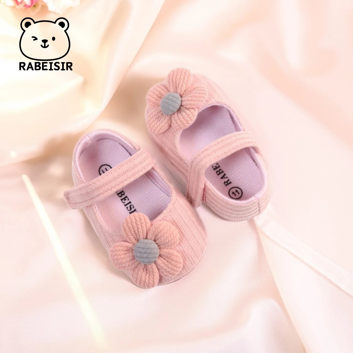 Cute Flower Mary Jane Flat Shoes For Baby Girls, Trendy Lightweight Soft Shoes For Indoor Outdoor Party Performance, Spring