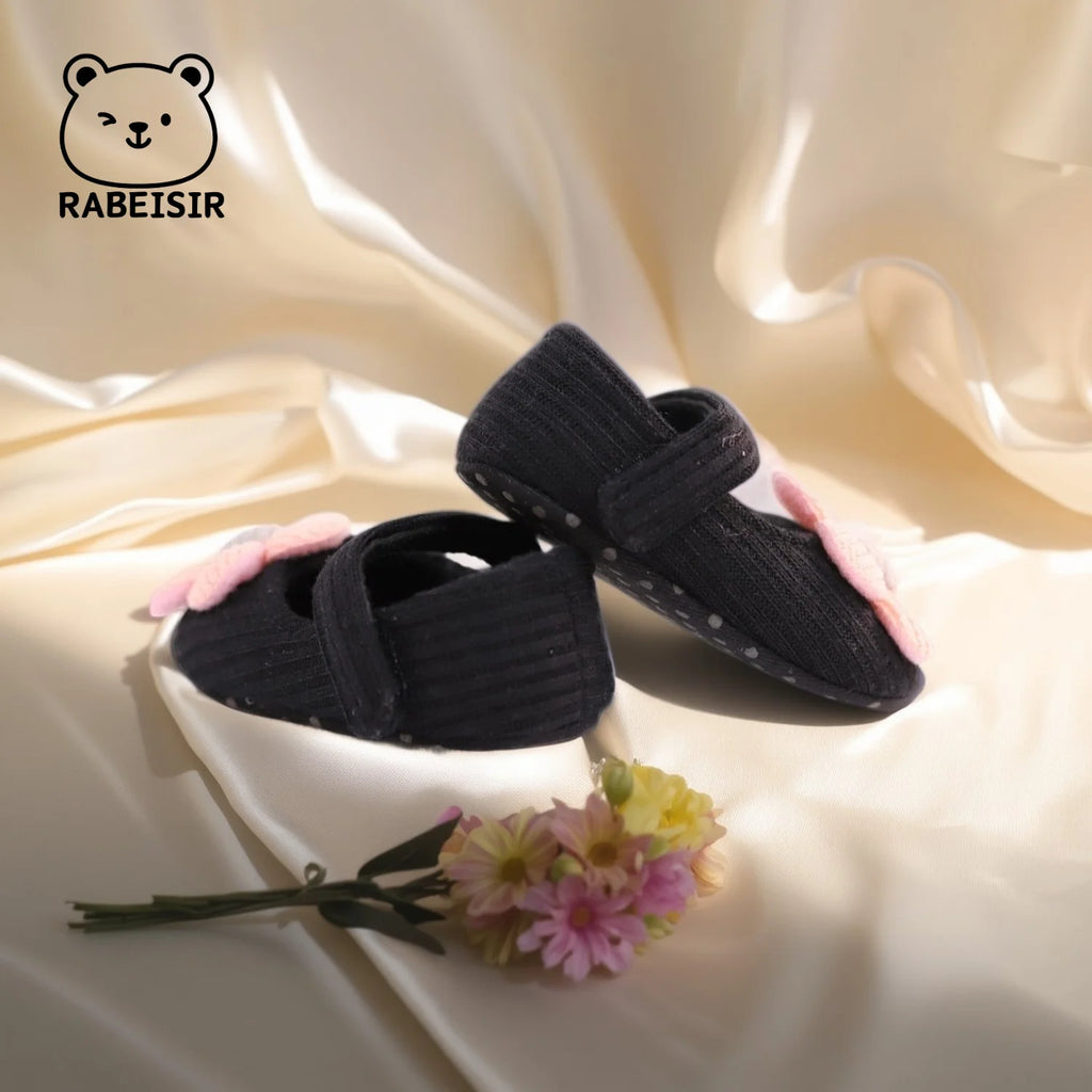 Cute Flower Mary Jane Flat Shoes For Baby Girls, Trendy Lightweight Soft Shoes For Indoor Outdoor Party Performance, Spring