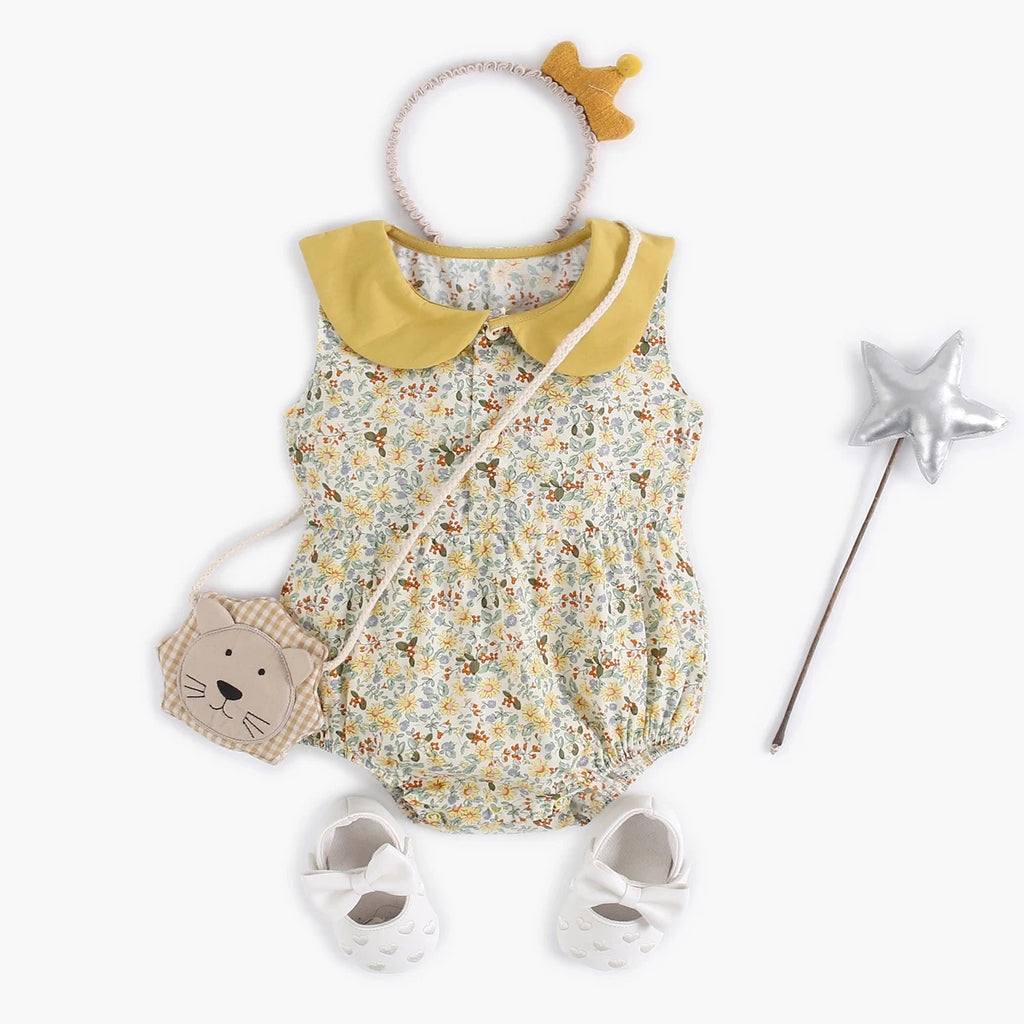 Sanlutoz Summer Cotton Baby Bodysuit Newborn Cute Plaid Clothing for Baby Girls Sleeveless Princess Toddler Infant Bodysuits