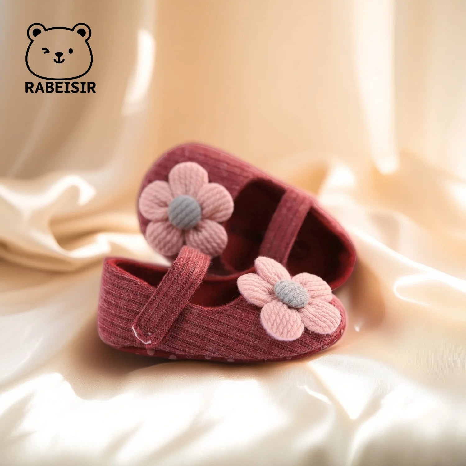 Cute Flower Mary Jane Flat Shoes For Baby Girls, Trendy Lightweight Soft Shoes For Indoor Outdoor Party Performance, Spring