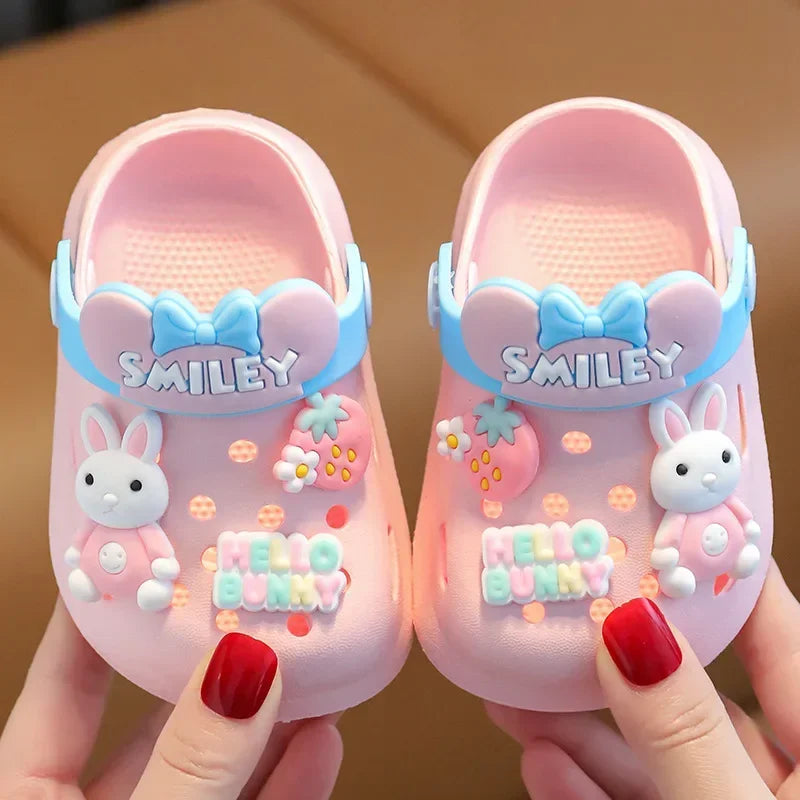 2025 Summer Baby Girl Sandals Cute Cartoon Slippers Newborn Infant Indoor Bath Anti-slip Shoes Baby Boy Beach Sandals