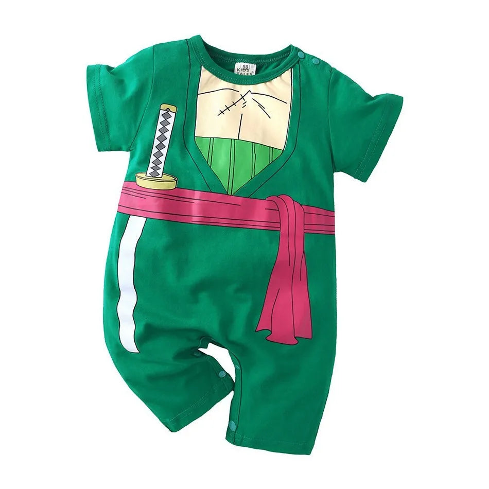 Baby Girl Boy Costume Anime Clothes Newborn Romper Infant Luffy Akatsuki Vegeta Cosplay Jumpsuit Toddler Halloween Costume 0-18M