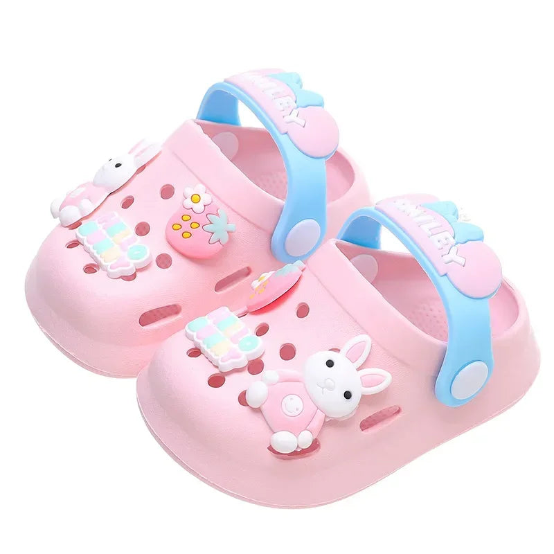 2025 Summer Baby Girl Sandals Cute Cartoon Slippers Newborn Infant Indoor Bath Anti-slip Shoes Baby Boy Beach Sandals