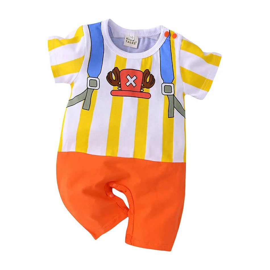 Baby Girl Boy Costume Anime Clothes Newborn Romper Infant Luffy Akatsuki Vegeta Cosplay Jumpsuit Toddler Halloween Costume 0-18M