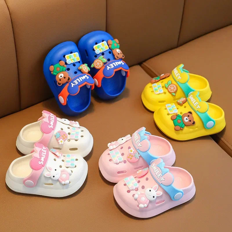 2025 Summer Baby Girl Sandals Cute Cartoon Slippers Newborn Infant Indoor Bath Anti-slip Shoes Baby Boy Beach Sandals