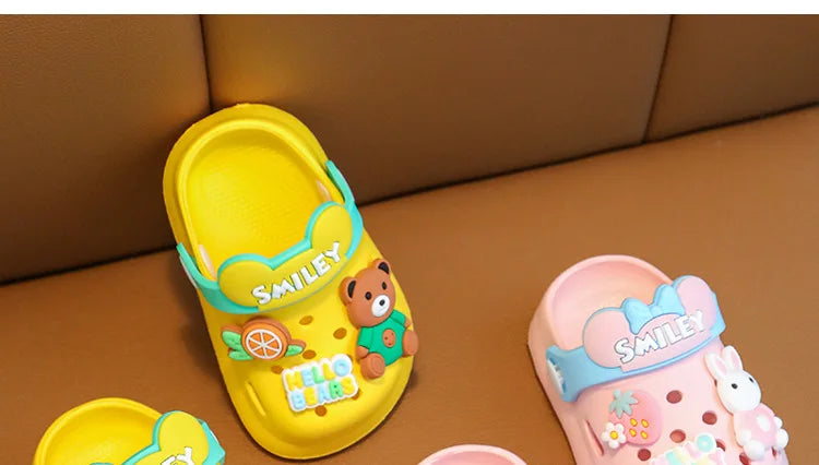 2025 Summer Baby Girl Sandals Cute Cartoon Slippers Newborn Infant Indoor Bath Anti-slip Shoes Baby Boy Beach Sandals