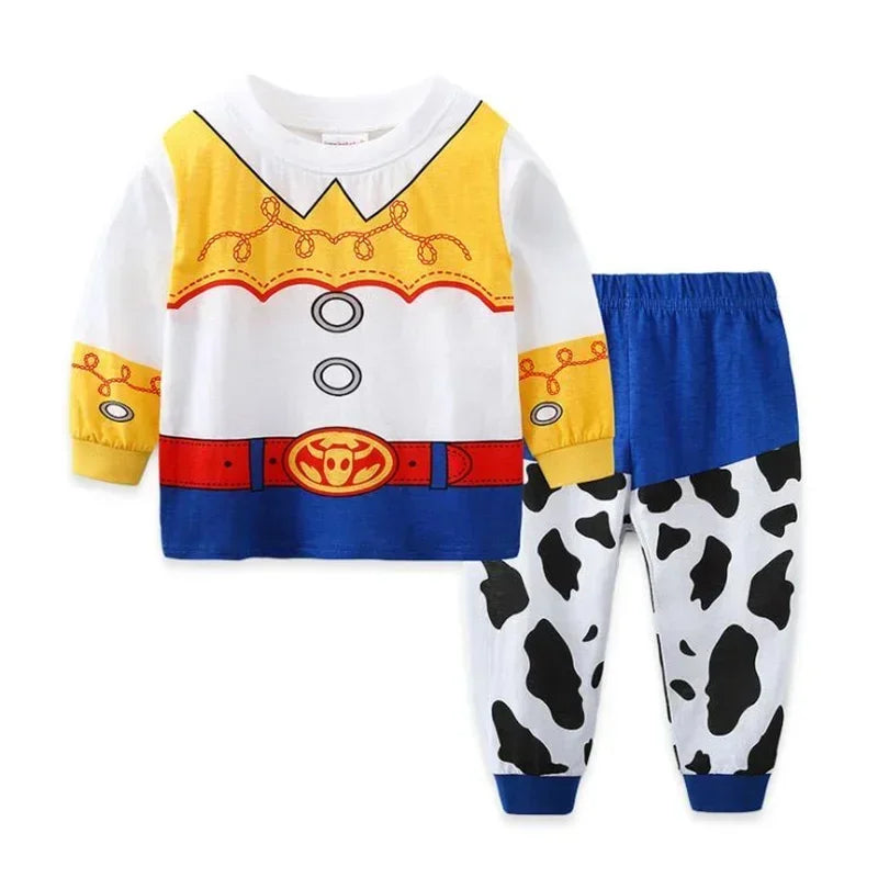 Boys  girl Costumes Anime Cartoon Woody and Buzz Lightyear Cosplay Costume Boy Girl Sweatshirt and Pants  Pajama Set 2-piece