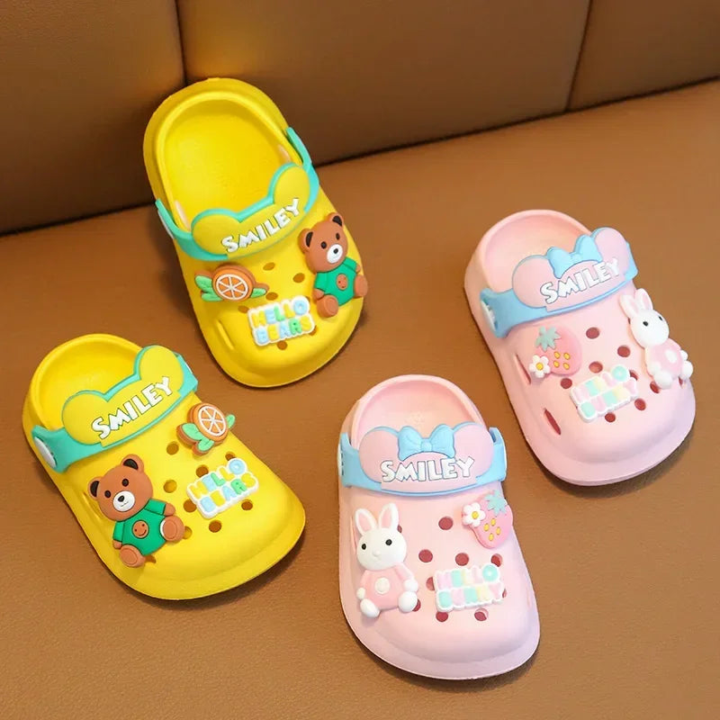 2025 Summer Baby Girl Sandals Cute Cartoon Slippers Newborn Infant Indoor Bath Anti-slip Shoes Baby Boy Beach Sandals