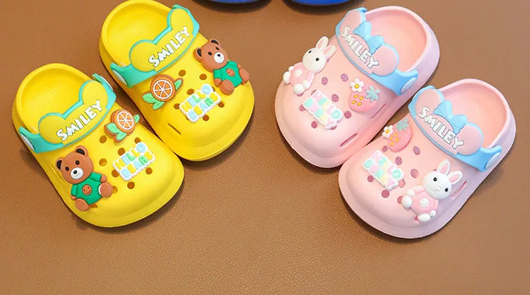 2025 Summer Baby Girl Sandals Cute Cartoon Slippers Newborn Infant Indoor Bath Anti-slip Shoes Baby Boy Beach Sandals