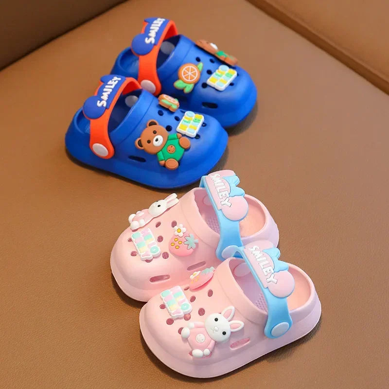 2025 Summer Baby Girl Sandals Cute Cartoon Slippers Newborn Infant Indoor Bath Anti-slip Shoes Baby Boy Beach Sandals