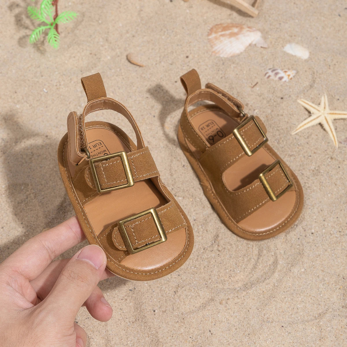 Infant Casual Style Buckle Decoration Beach Baby Sandals Anti-slip Comfortable Soft-soled Baby First Walkers