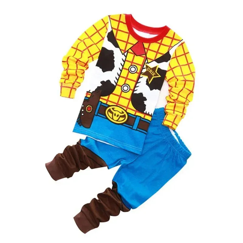 Boys  girl Costumes Anime Cartoon Woody and Buzz Lightyear Cosplay Costume Boy Girl Sweatshirt and Pants  Pajama Set 2-piece