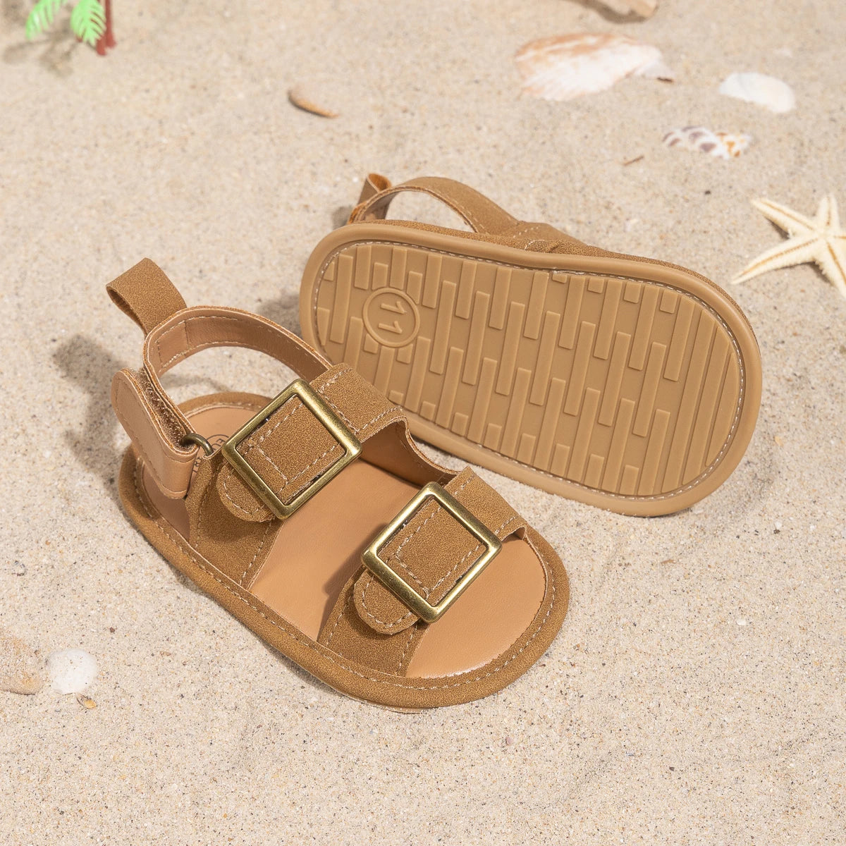 Infant Casual Style Buckle Decoration Beach Baby Sandals Anti-slip Comfortable Soft-soled Baby First Walkers