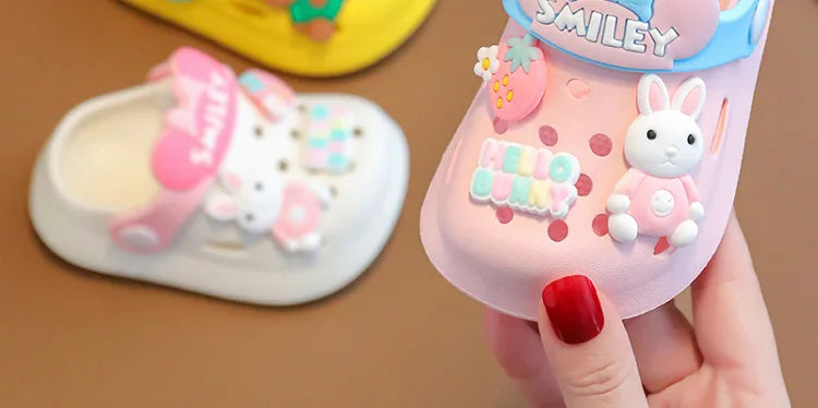 2025 Summer Baby Girl Sandals Cute Cartoon Slippers Newborn Infant Indoor Bath Anti-slip Shoes Baby Boy Beach Sandals