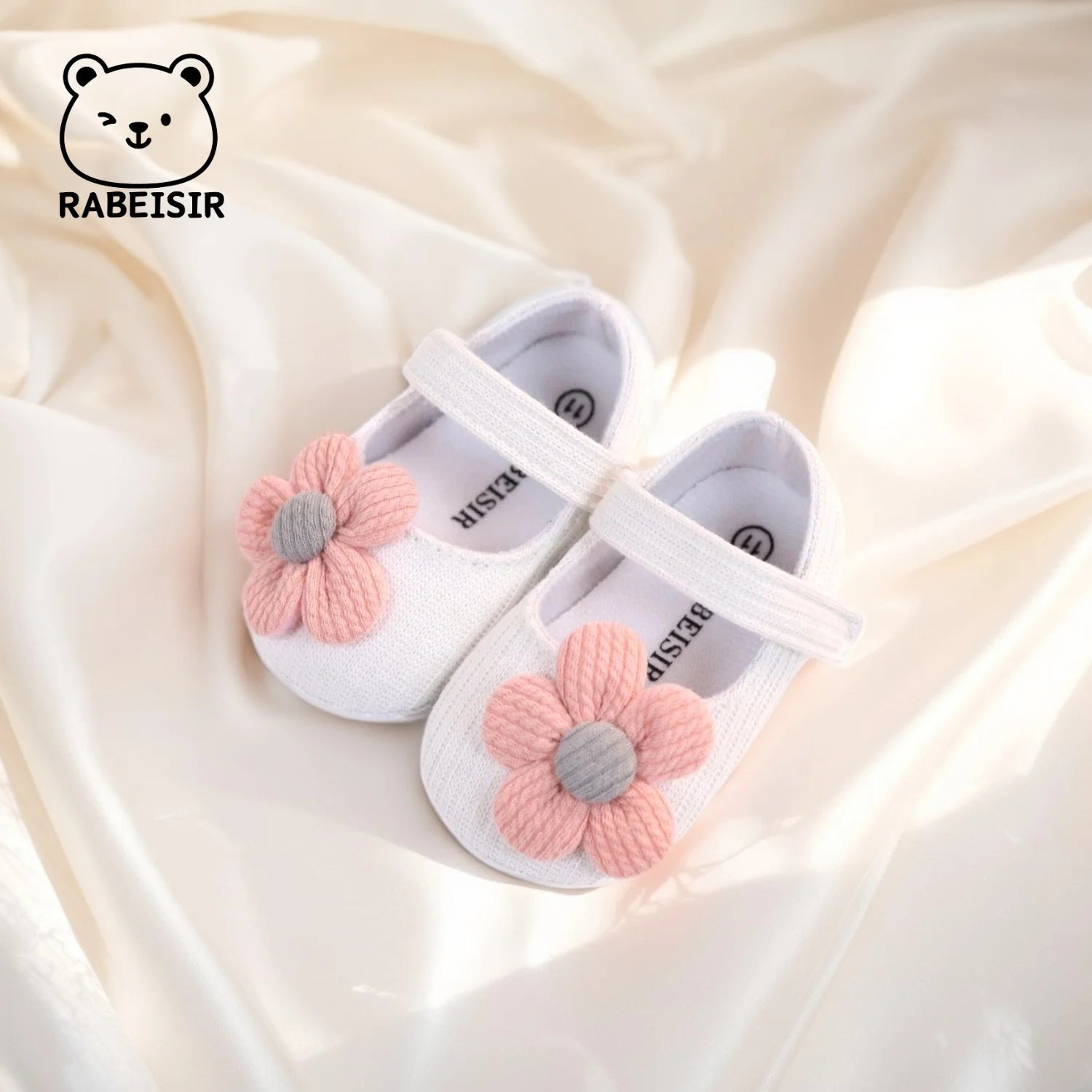 Cute Flower Mary Jane Flat Shoes For Baby Girls, Trendy Lightweight Soft Shoes For Indoor Outdoor Party Performance, Spring