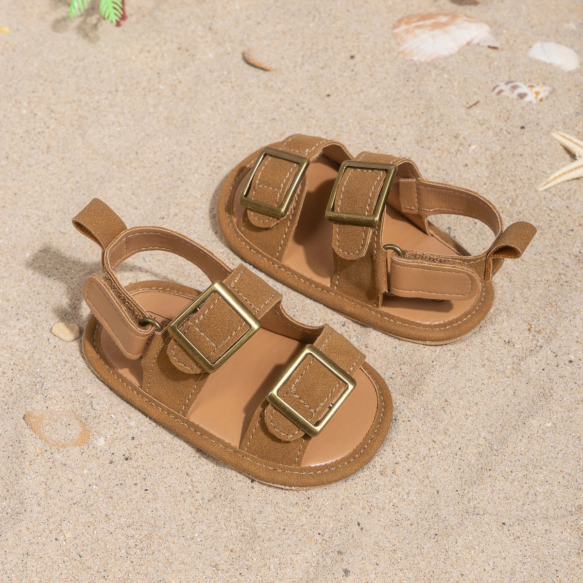 Infant Casual Style Buckle Decoration Beach Baby Sandals Anti-slip Comfortable Soft-soled Baby First Walkers