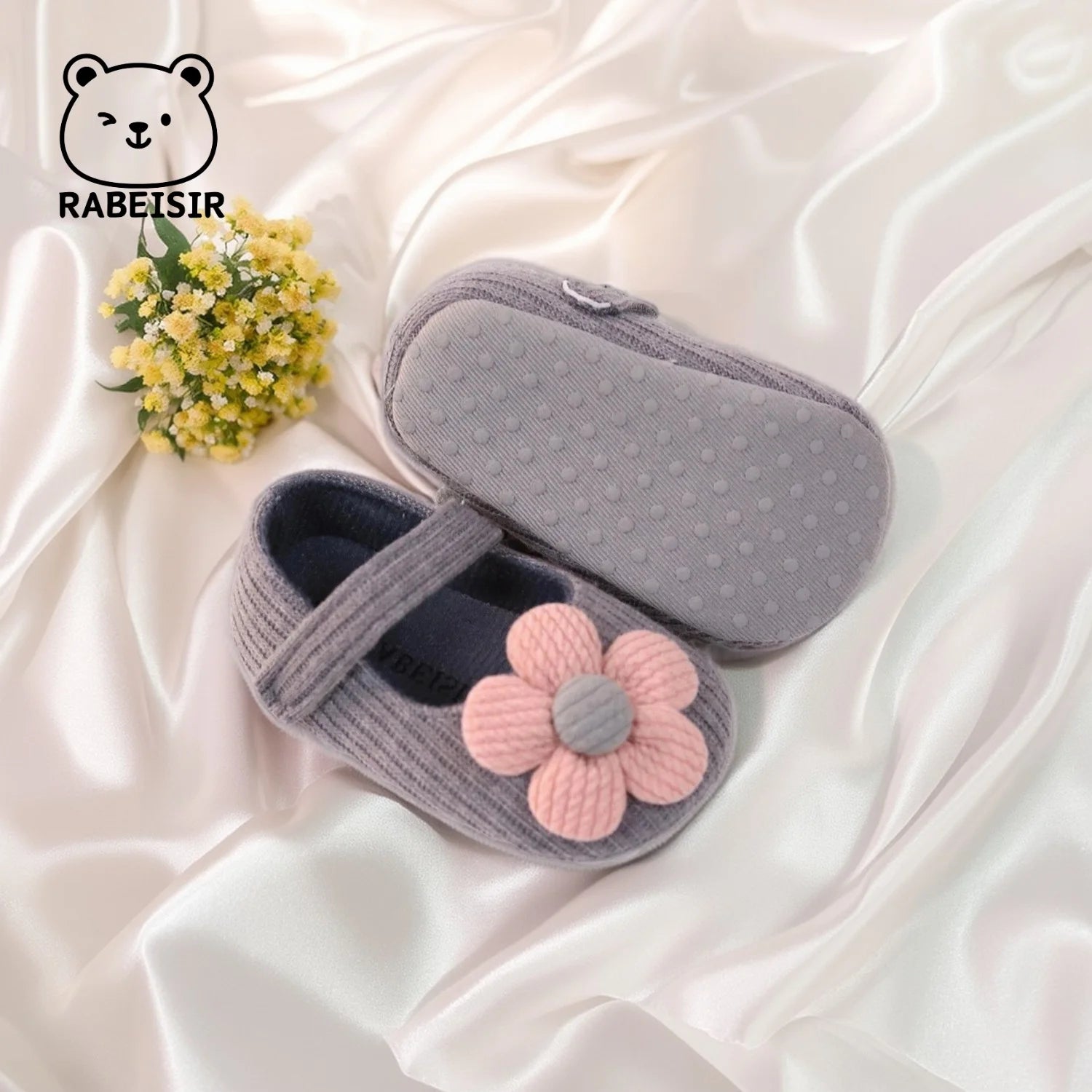 Cute Flower Mary Jane Flat Shoes For Baby Girls, Trendy Lightweight Soft Shoes For Indoor Outdoor Party Performance, Spring