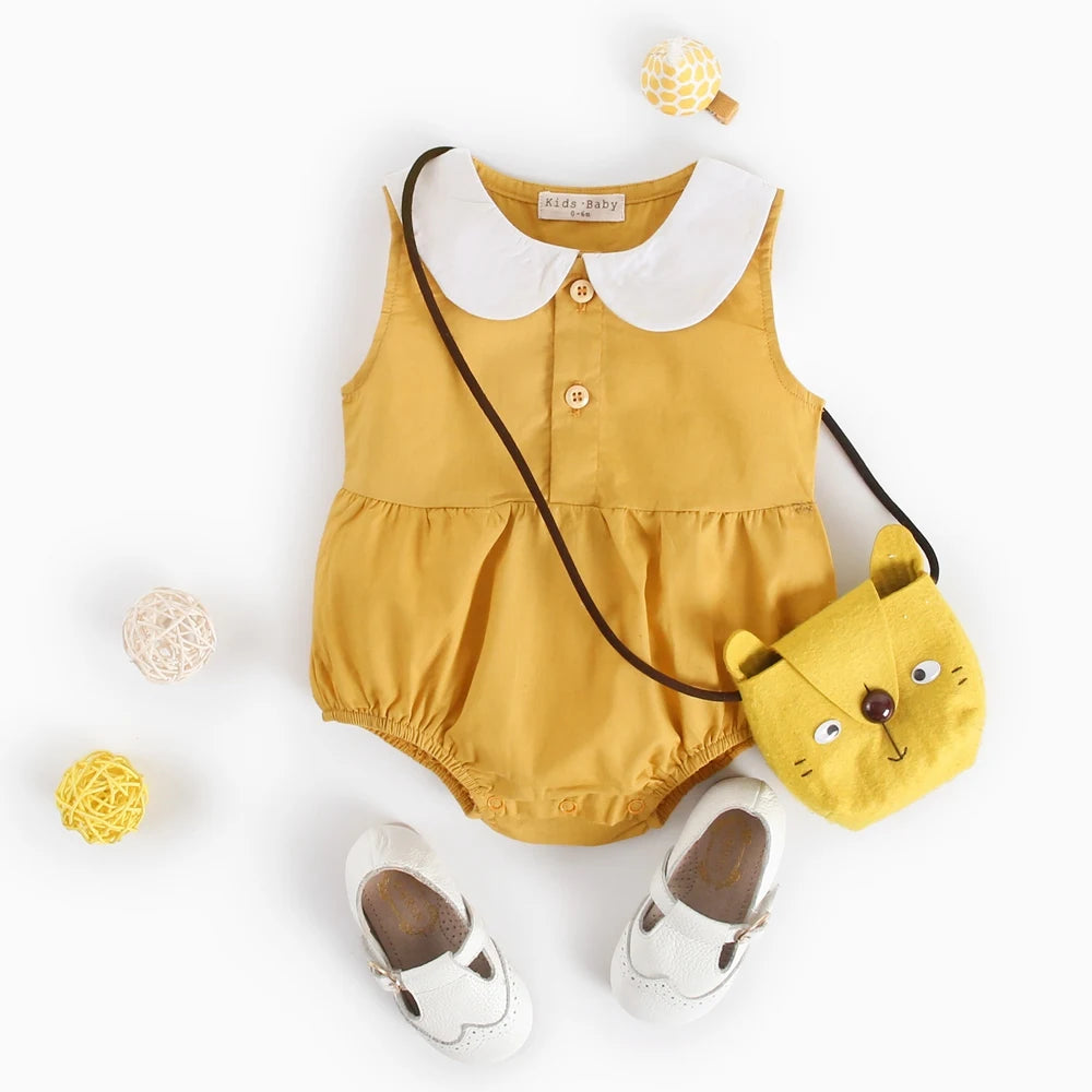 Sanlutoz Summer Cotton Baby Bodysuit Newborn Cute Plaid Clothing for Baby Girls Sleeveless Princess Toddler Infant Bodysuits