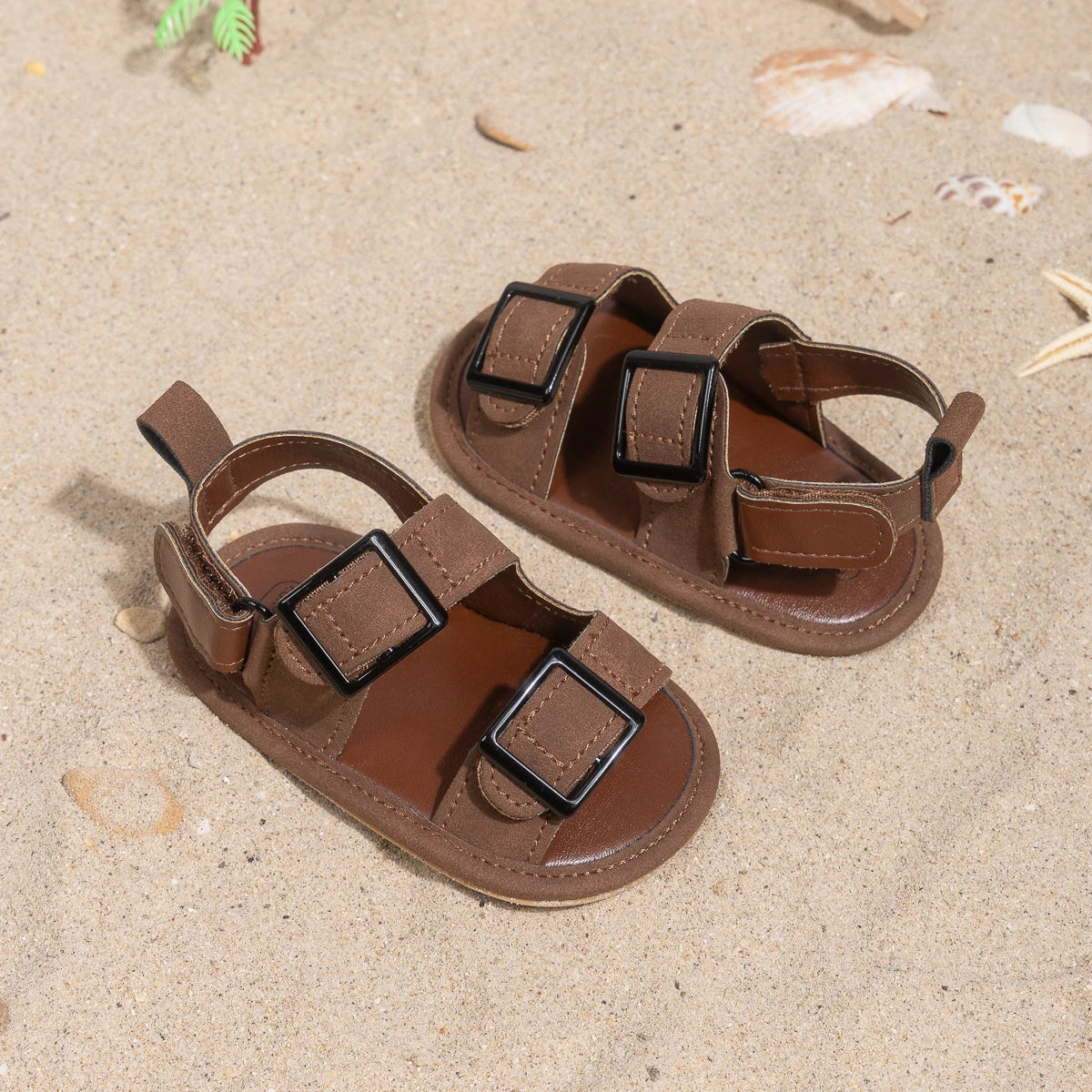Infant Casual Style Buckle Decoration Beach Baby Sandals Anti-slip Comfortable Soft-soled Baby First Walkers