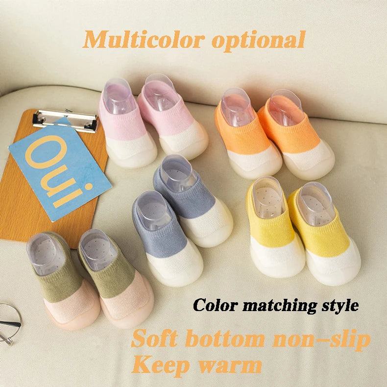 Baby Socks Shoes Infant Color Matching Cute Kids Boys Shoes Doll Soft Soled Child Floor Sneaker BeBe Toddler Girls First Walkers
