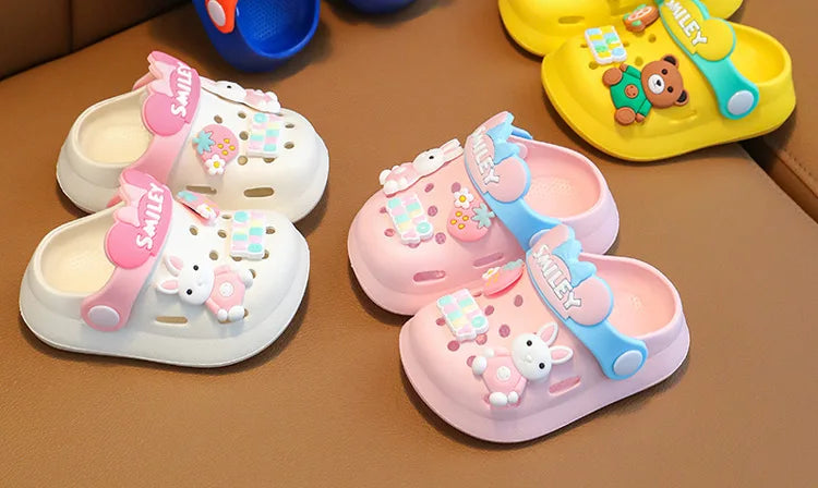2025 Summer Baby Girl Sandals Cute Cartoon Slippers Newborn Infant Indoor Bath Anti-slip Shoes Baby Boy Beach Sandals
